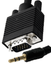 2 Meter Nickle plated VGA/SVGA cable with integrat