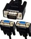1 PC to 2 VGA SVGA Monitor Y Splitter Cable