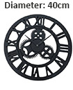 40cm Traditional Vintage Mechanical Style MDF Board Wall Clock Roman Numerals 