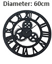 60cm Traditional Vintage Mechanical Style MDF Board Wall Clock Roman Numerals 