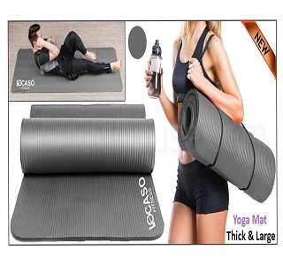 LARGE THICK YOGA MAT FOR PILATES GYMNASTICS EXERCISE WITH CARRIER STRAP