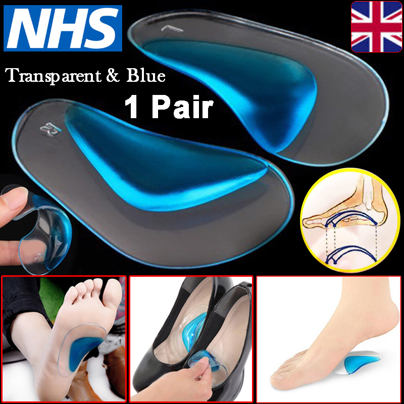 Orthopedic Gel Arch Support Insoles Flat Feet Support Gel Soft Pads Silicone Uk Ebay